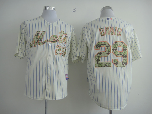 Men New York Mets #29 Davis White Camo MLB Jerseys